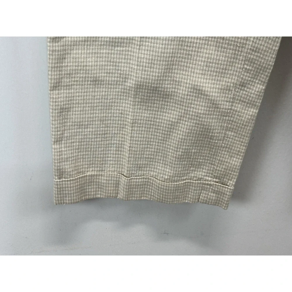 Vtg Tommy Hilfiger Linen Blend Pants Men's 36x30 (34x29) Houndstooth Pleated 90s